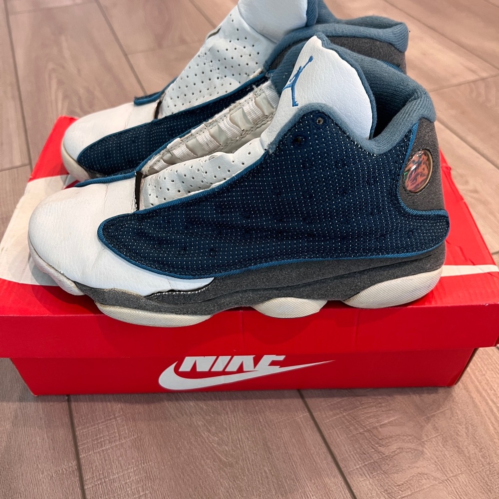 Jordan XIII 13 Nike Flint Shoes - Blue and White